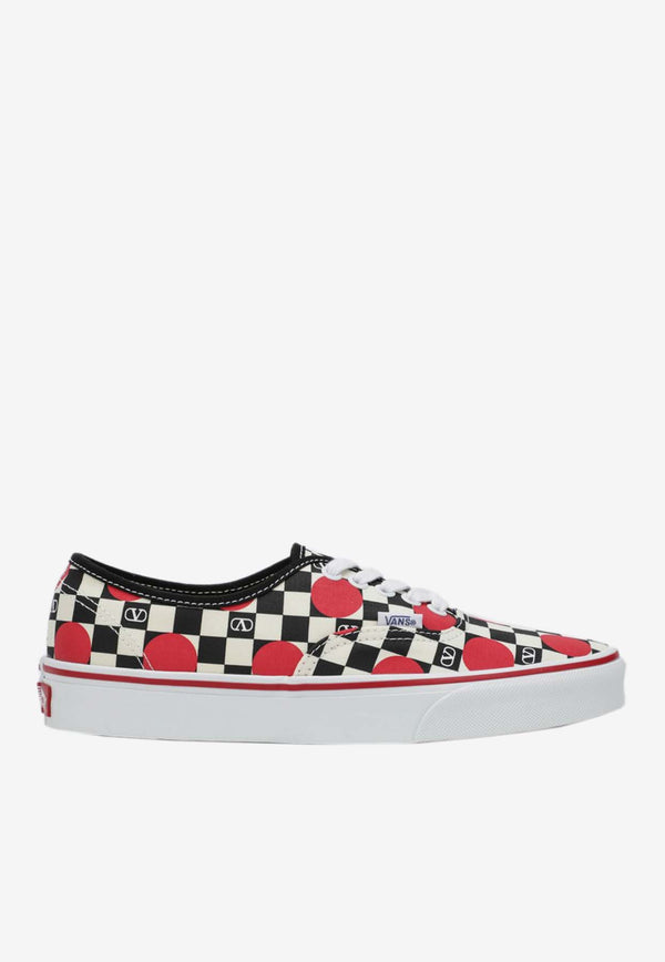 Valentino X Vans VLogo Checkerboard and Polka Dots Canvas Sneakers Multicolor 7W0S0ND8WHX/R_VALE-BAG