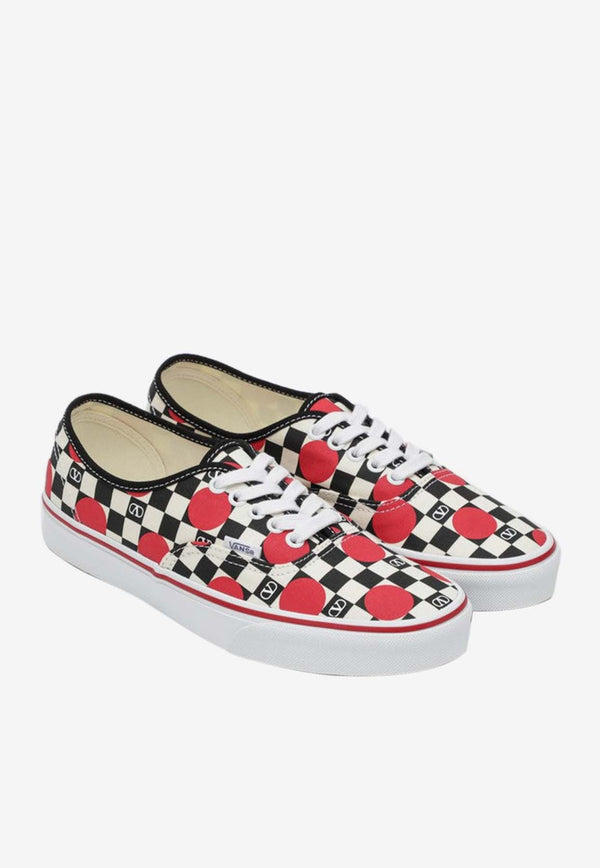Valentino X Vans VLogo Checkerboard and Polka Dots Canvas Sneakers Multicolor 7W0S0ND8WHX/R_VALE-BAG
