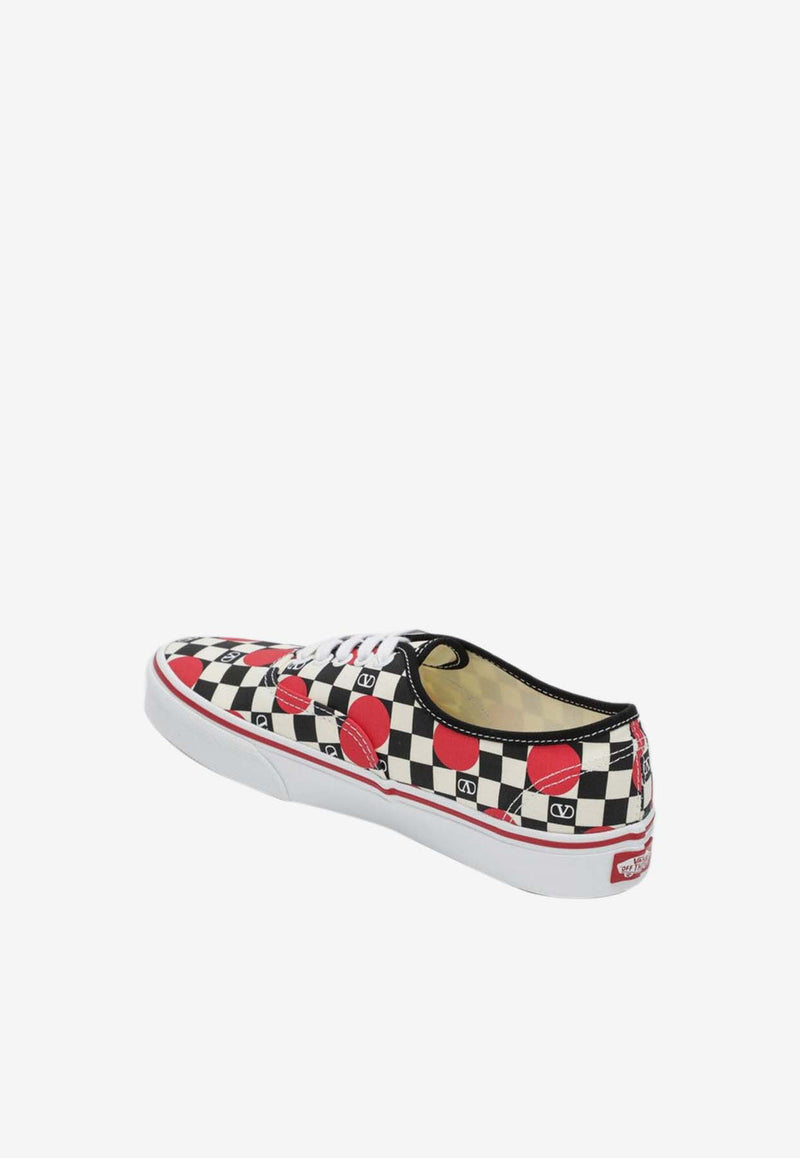 Valentino X Vans VLogo Checkerboard and Polka Dots Canvas Sneakers Multicolor 7W0S0ND8WHX/R_VALE-BAG