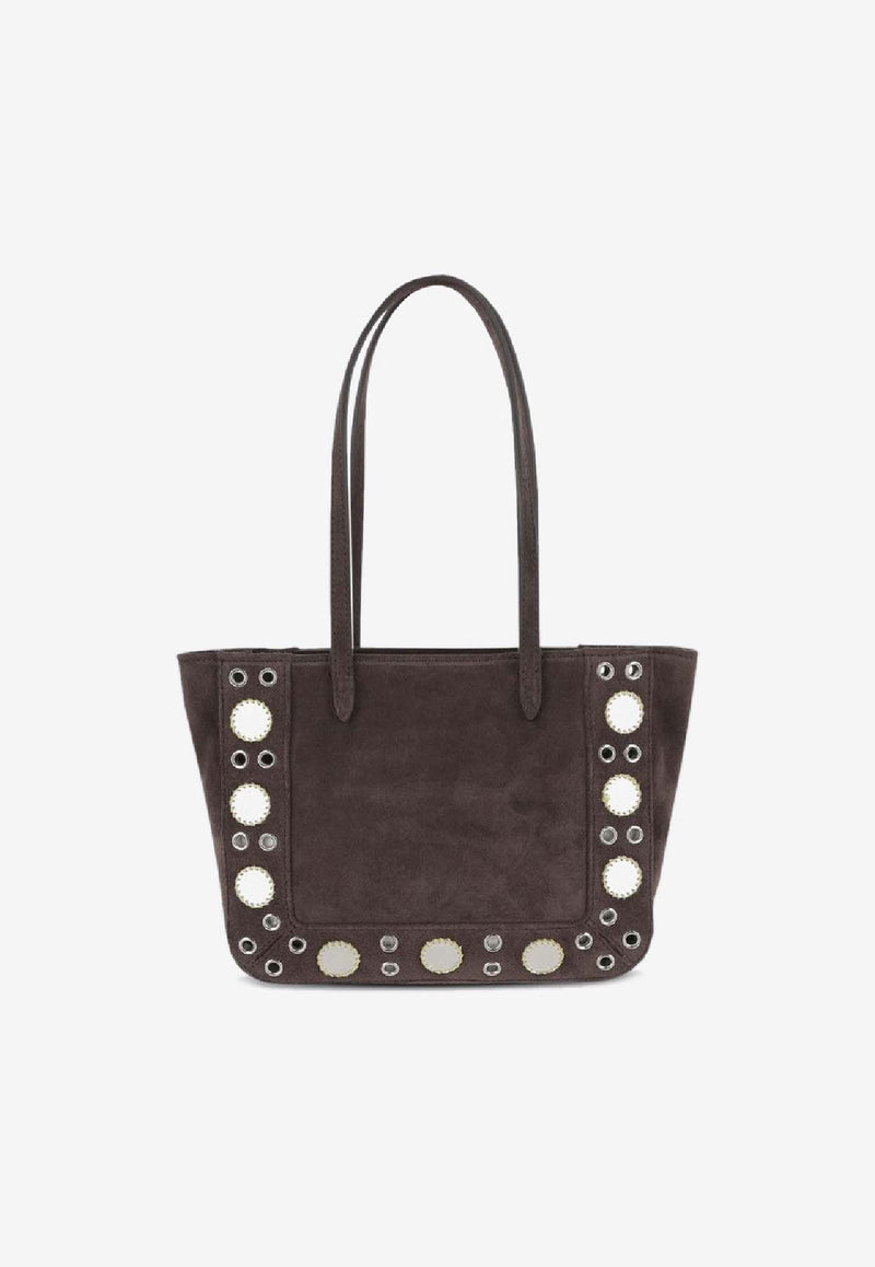 Valentino Mini Nellcôte Suede Tote Bag Brown 7W2B0R89KJK/R_VALE-RCB