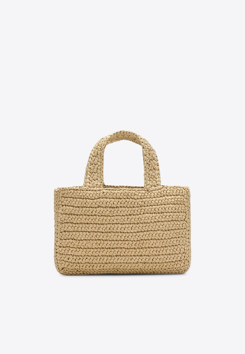 Valentino  Small Viva Superstar Crochet Knit Tote Bag Beige 7W2B0S12QET/R_VALE-EX9