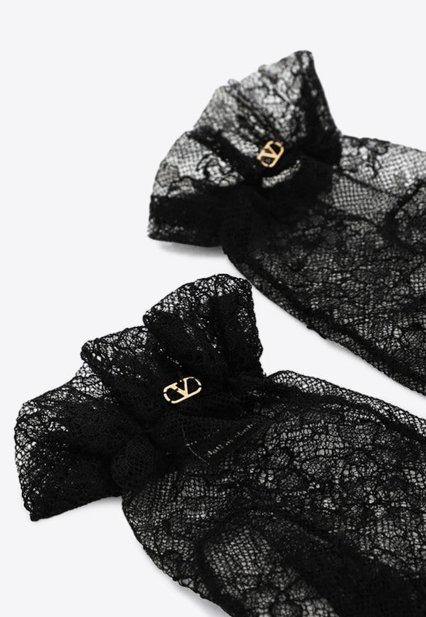 Valentino  VLogo Signature Lace Gloves  Black 7W2GD00FYCC/R_VALE-N06