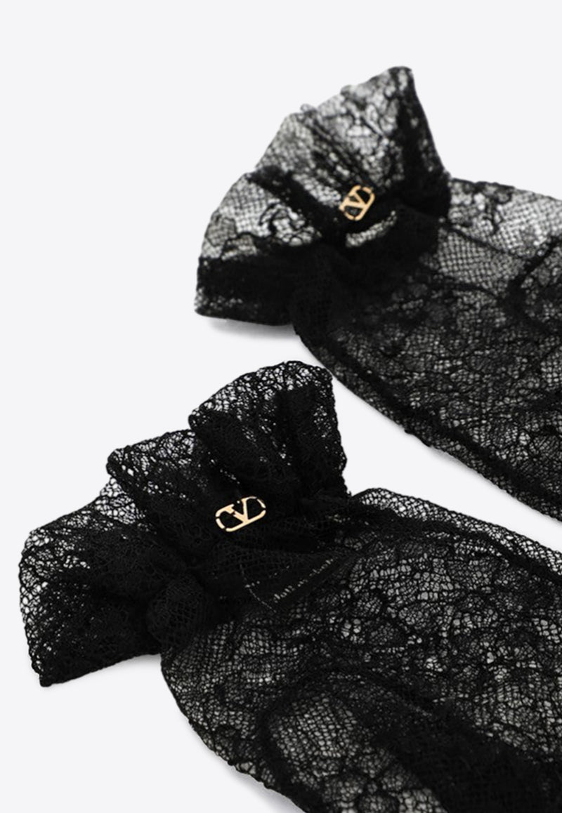 Valentino  VLogo Signature Lace Gloves  Black 7W2GD00FYCC/R_VALE-N06