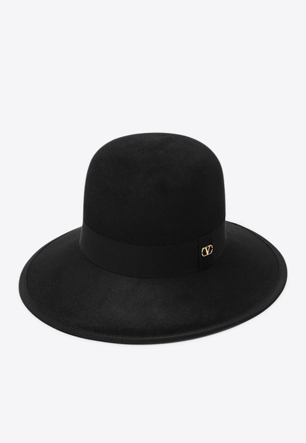 Valentino  VLogo Signature Felted Hat Black 7W2HE00FPMU/R_VALE-FV0