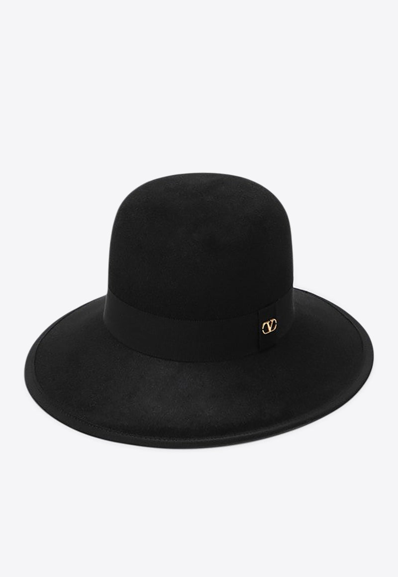 Valentino  VLogo Signature Felted Hat Black 7W2HE00FPMU/R_VALE-FV0