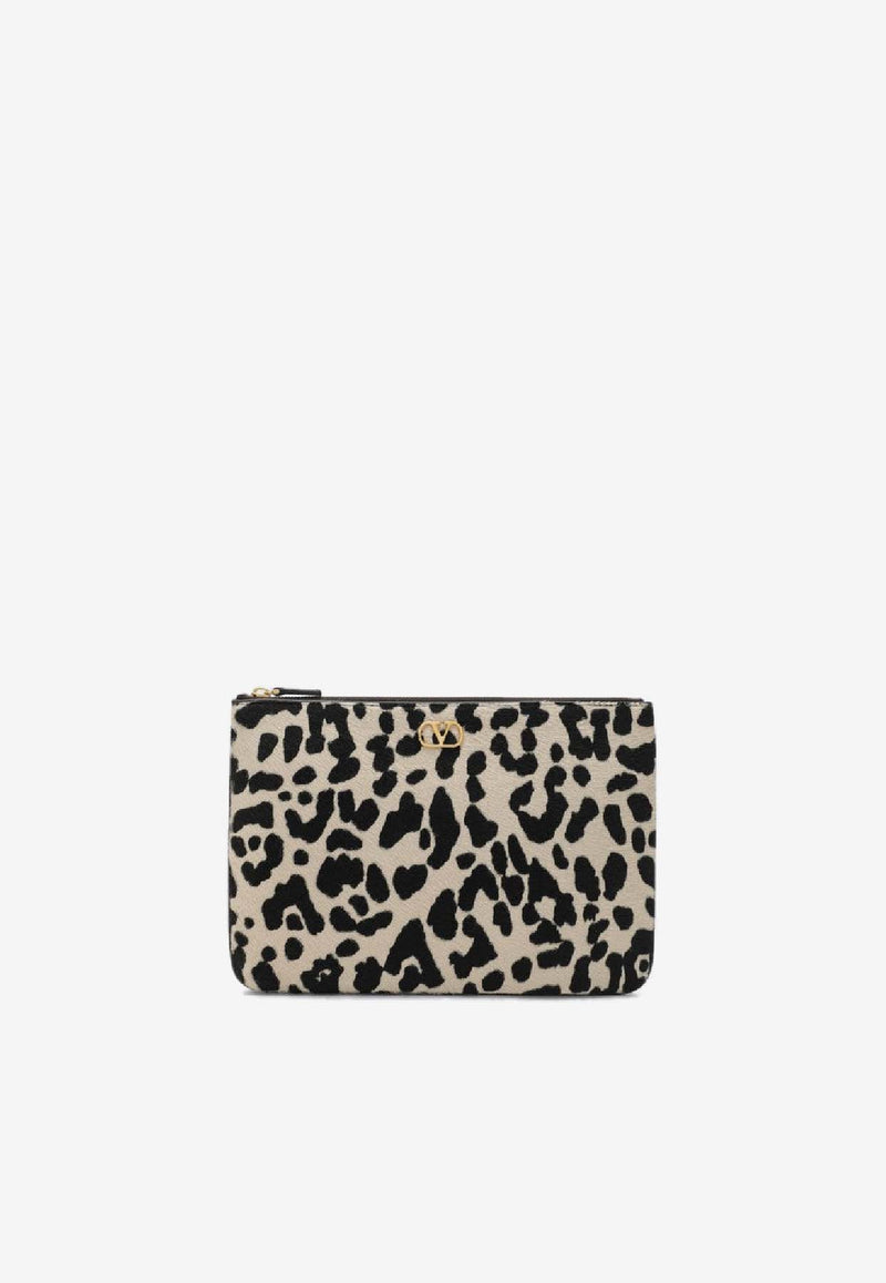 Valentino Animal Print VLogo Pouch Bag Monochrome 7W2P0AK4WIE/R_VALE-BRC