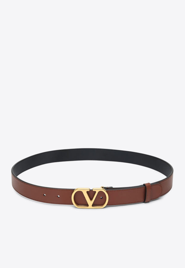 Valentino VLogo Signature Leather Belt Brown 7W2T0SM3IYR_VALE-WU2