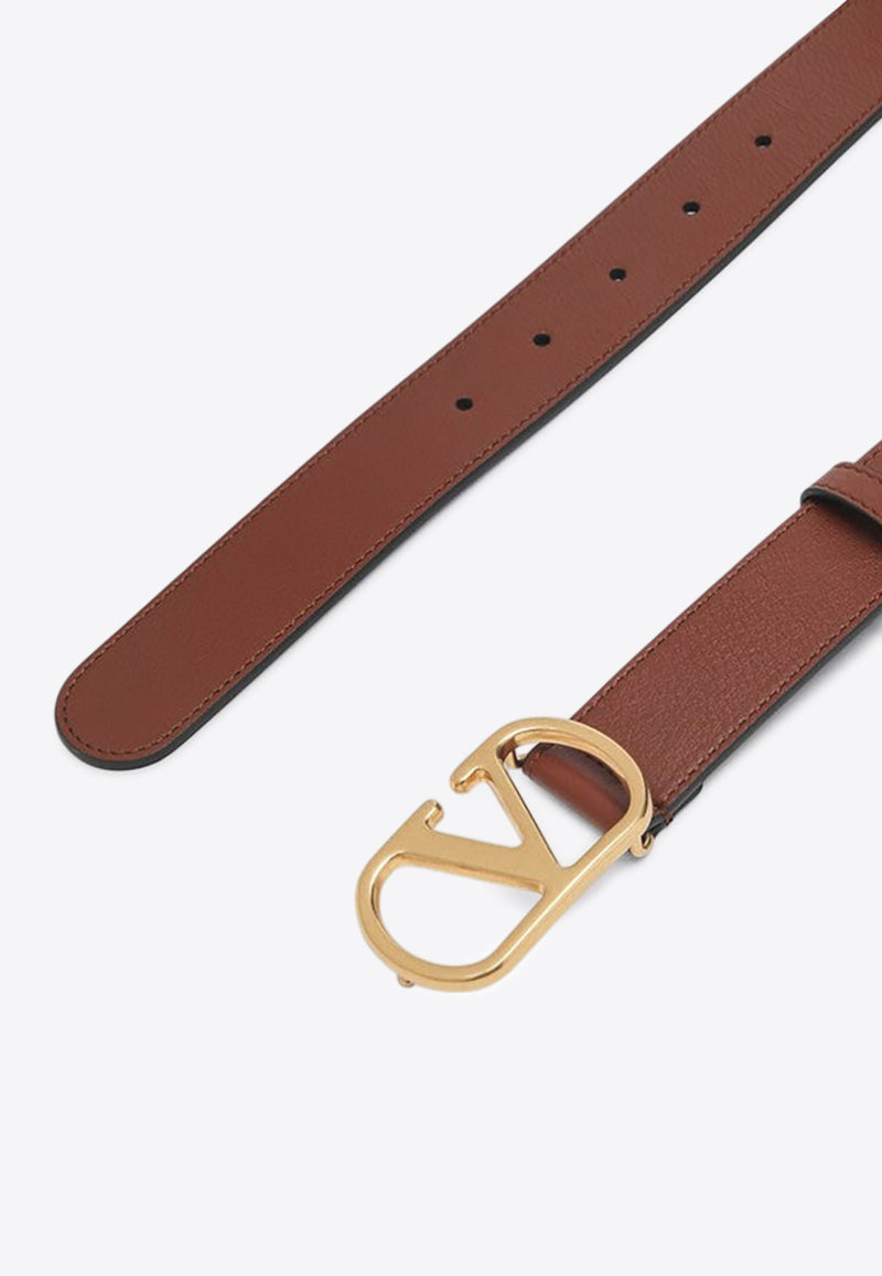 Valentino VLogo Signature Leather Belt Brown 7W2T0SM3IYR_VALE-WU2