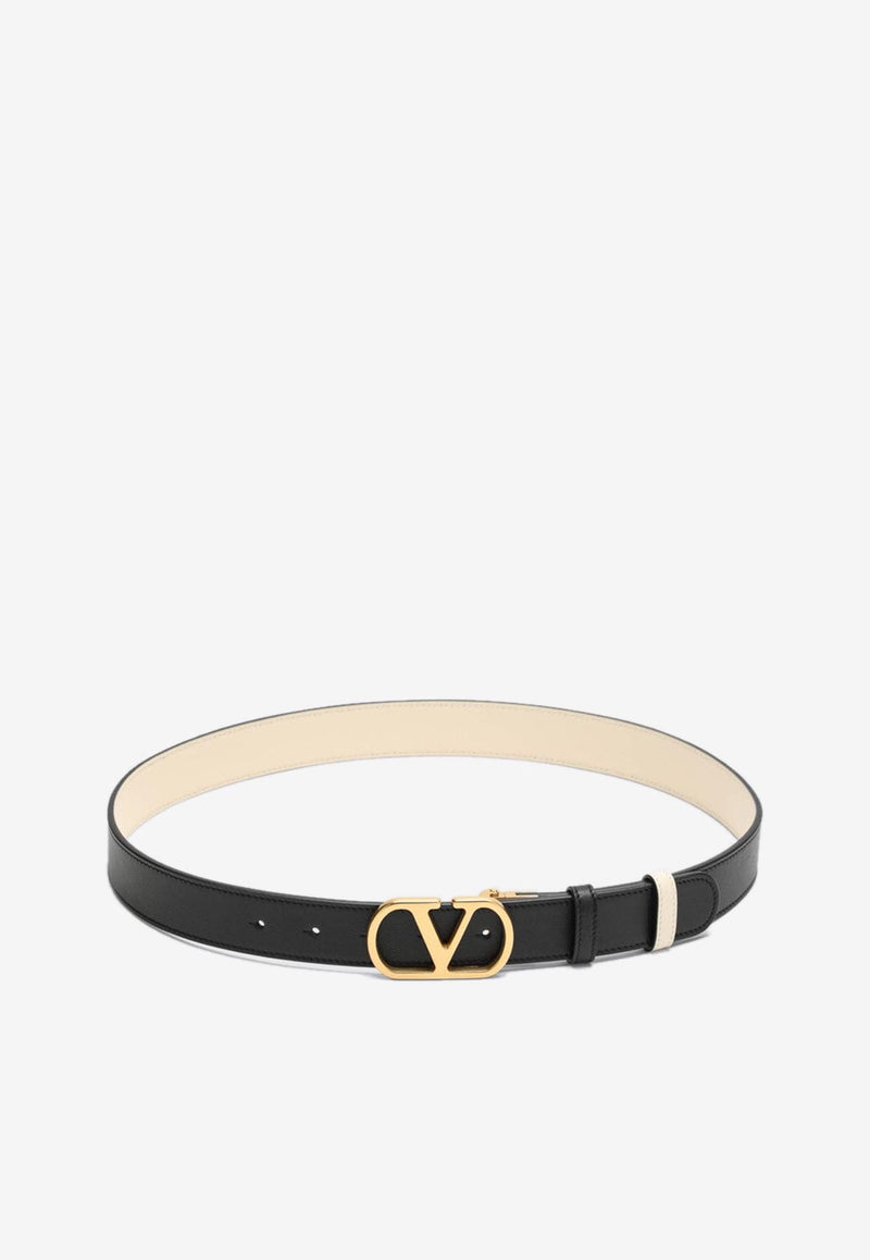 Valentino  Reversible VLogo Signature Belt  Black 7W2T0SQ3IYR/R_VALE-DVX