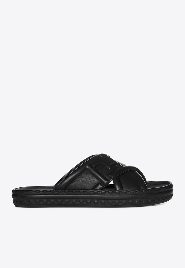 Fendi Logo Embossed Slip-On Sandals 7X1501AHI3 F0QA1BLACK