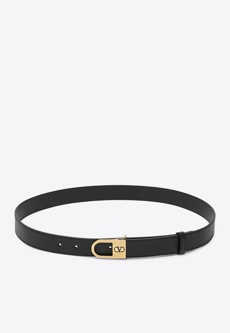Valentino VLogo Leather Belt Black 7Y0T0ST8JAQ/R_VALE-0NO