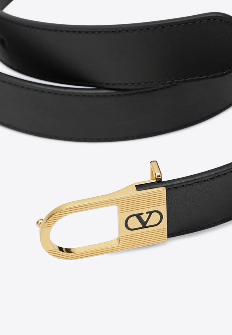 Valentino VLogo Leather Belt Black 7Y0T0ST8JAQ/R_VALE-0NO