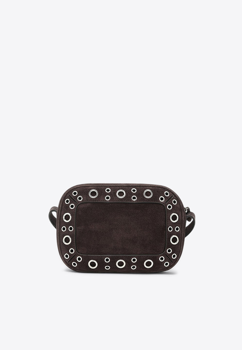 Valentino Nellcôte Embellished Suede Messenger Bag Brown 7Y2B0R74JET/R_VALE-0TO