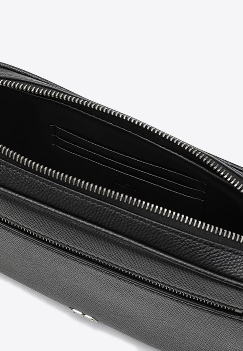 Valentino VLogo Signature Leather Pouch Bag Black 7Y2P0AN8UAG/R_VALE-0NO