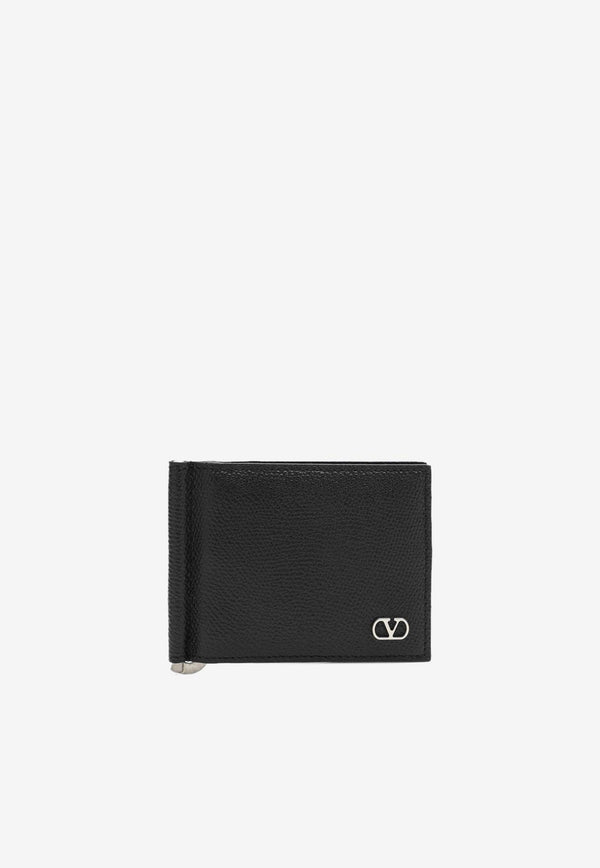 Valentino VLogo Bi-Fold Leather Wallet with Money Clip Black 7Y2P0AP2UAG/R_VALE-0NO