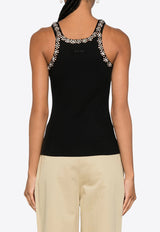 PINKO Crystal Embroidered Tank Top Black 104109A246_Z99