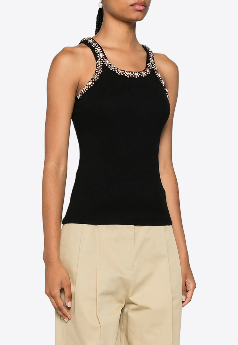 PINKO Crystal Embroidered Tank Top Black 104109A246_Z99