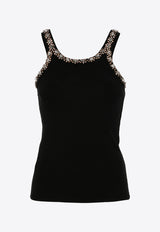 PINKO Crystal Embroidered Tank Top Black 104109A246_Z99