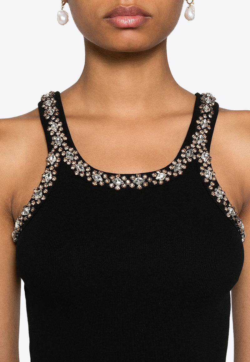 PINKO Crystal Embroidered Tank Top Black 104109A246_Z99