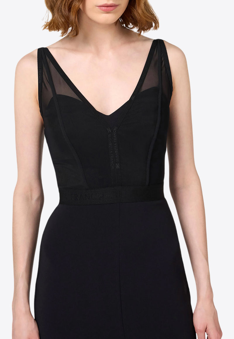 Elisabetta Franchi Corset Crepe Dress Black AB70947E2_110