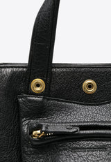 Jérôme Dreyfuss Mini Billy Grained Leather Tote Bag Black 44BINANOBU_Noir Brass