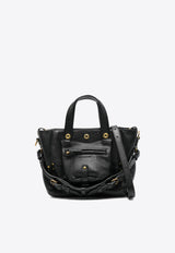 Jérôme Dreyfuss Mini Billy Grained Leather Tote Bag Black 44BINANOBU_Noir Brass