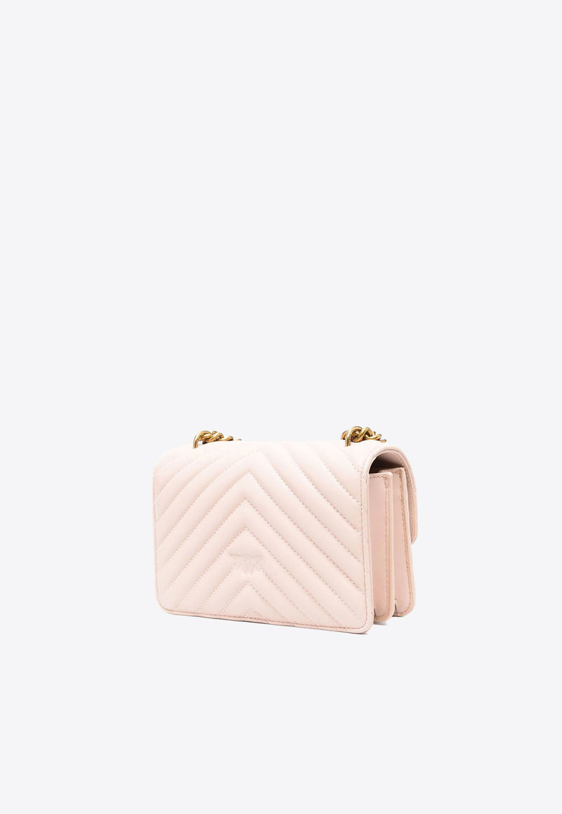 PINKO Mini Love One Chevron Shoulder Bag Pink 100074A0GK_O81Q