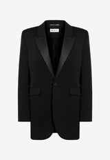 Saint Laurent Single-Breasted Wool Jacket Black 800205Y7E63/P_YSL-1000