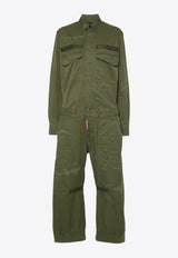 Dsquared2 Overdyed Military Distressed Jumpsuit Military Green S75FP0167S78205_695