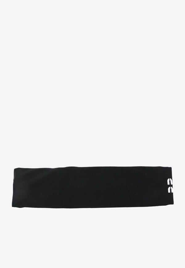 Miu Miu Rubberized Logo Jersey Headband Black 5IH0832C3D_F0967