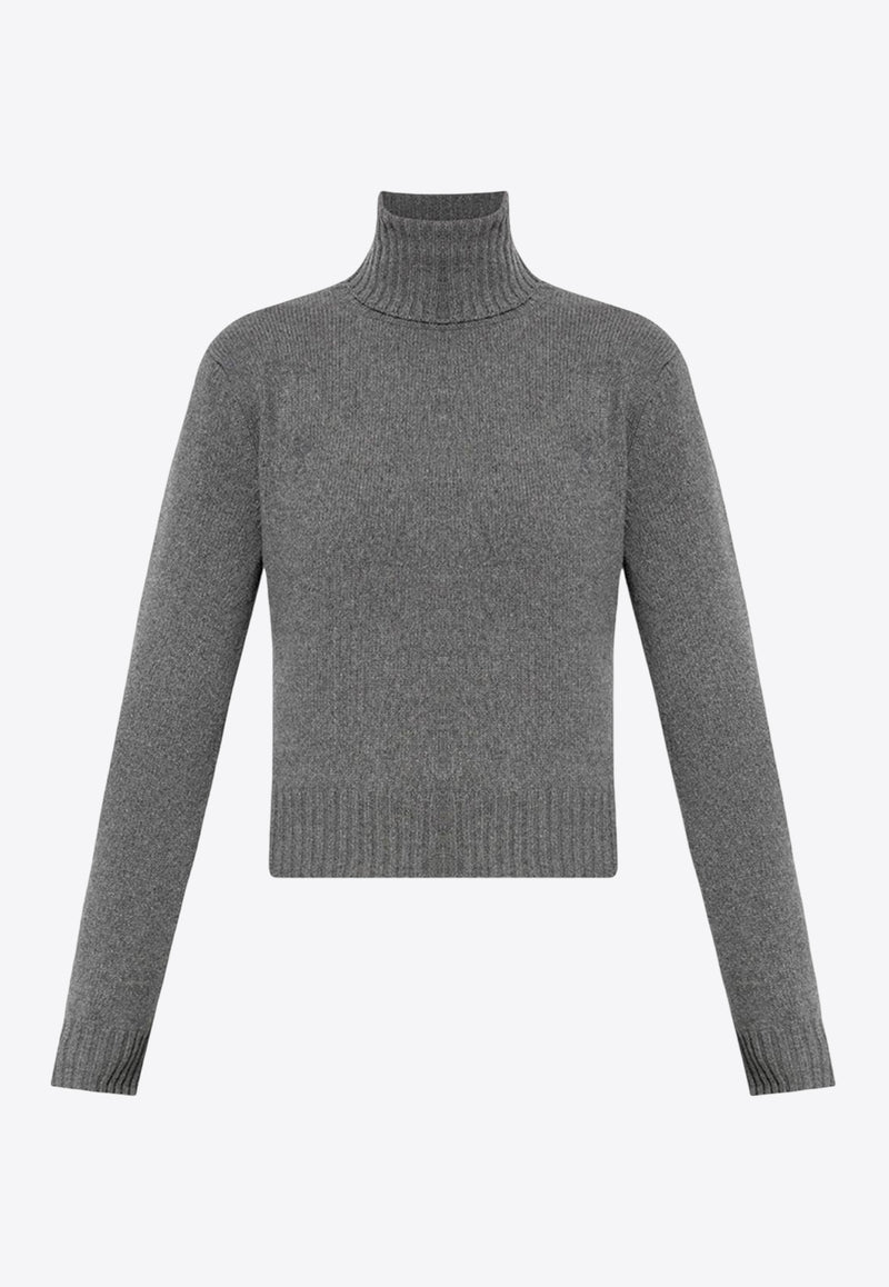 AMI PARIS Ami De Coeur Turtleneck Cashmere Sweater Gray FKS457005_052