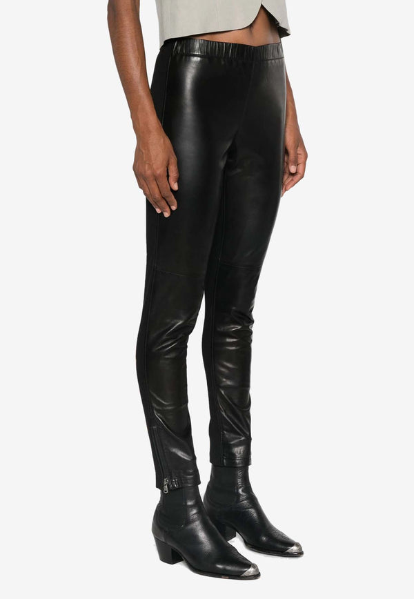 P.A.R.O.S.H Maciock Paneled Leather Leggings Black D230609MACIOCK24W_013