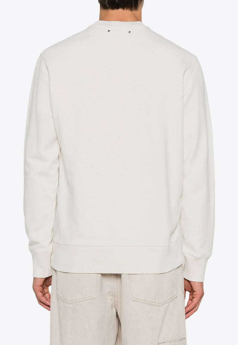 Golden Goose DB Archibald  Embroidered Sweatshirt White GMP01223P001634_11948