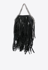 Stella McCartney Mini Falabella Fringed Tote Bag in Faux Leather Black 371223WP0448_1000