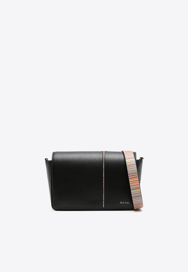 Paul Smith Signature Stripe Leather Crossbody Bag Black W1A7562LSIGIN_79