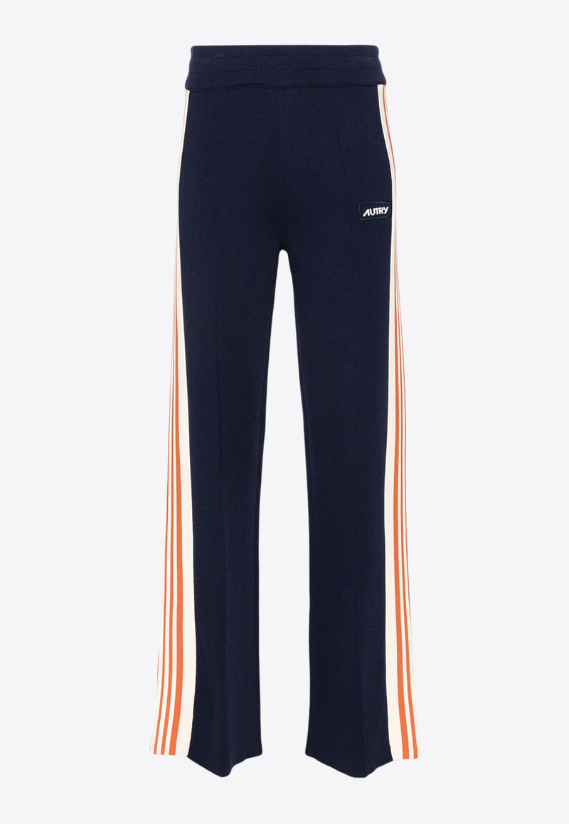 Autry Logo-Patch Striped Track Pants  Blue PAPW23_KB