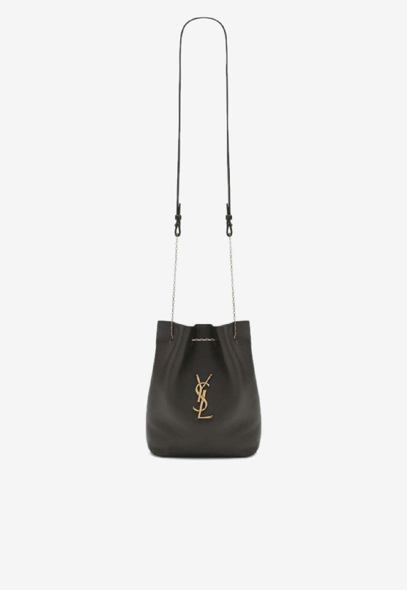 Saint Laurent Cassandre Leather Bucket Bag Moss 8010701EL0W/R_YSL-3212
