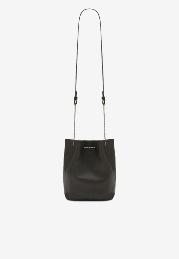 Saint Laurent Cassandre Leather Bucket Bag Moss 8010701EL0W/R_YSL-3212