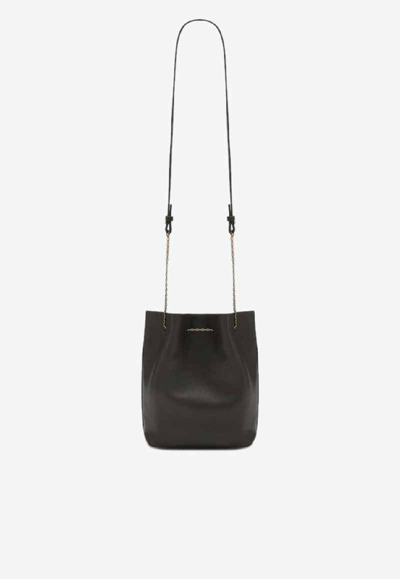 Saint Laurent Cassandre Leather Bucket Bag Moss 8010701EL0W/R_YSL-3212