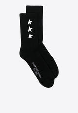 Golden Goose DB Stars Poly Printed Socks  Black GUP00911P000862_80203