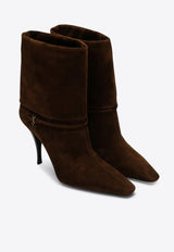 Saint Laurent Niki 85 Suede Folded Boots Brown 8013930LI00/P_YSL-2701