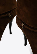 Saint Laurent Niki 85 Suede Folded Boots Brown 8013930LI00/P_YSL-2701