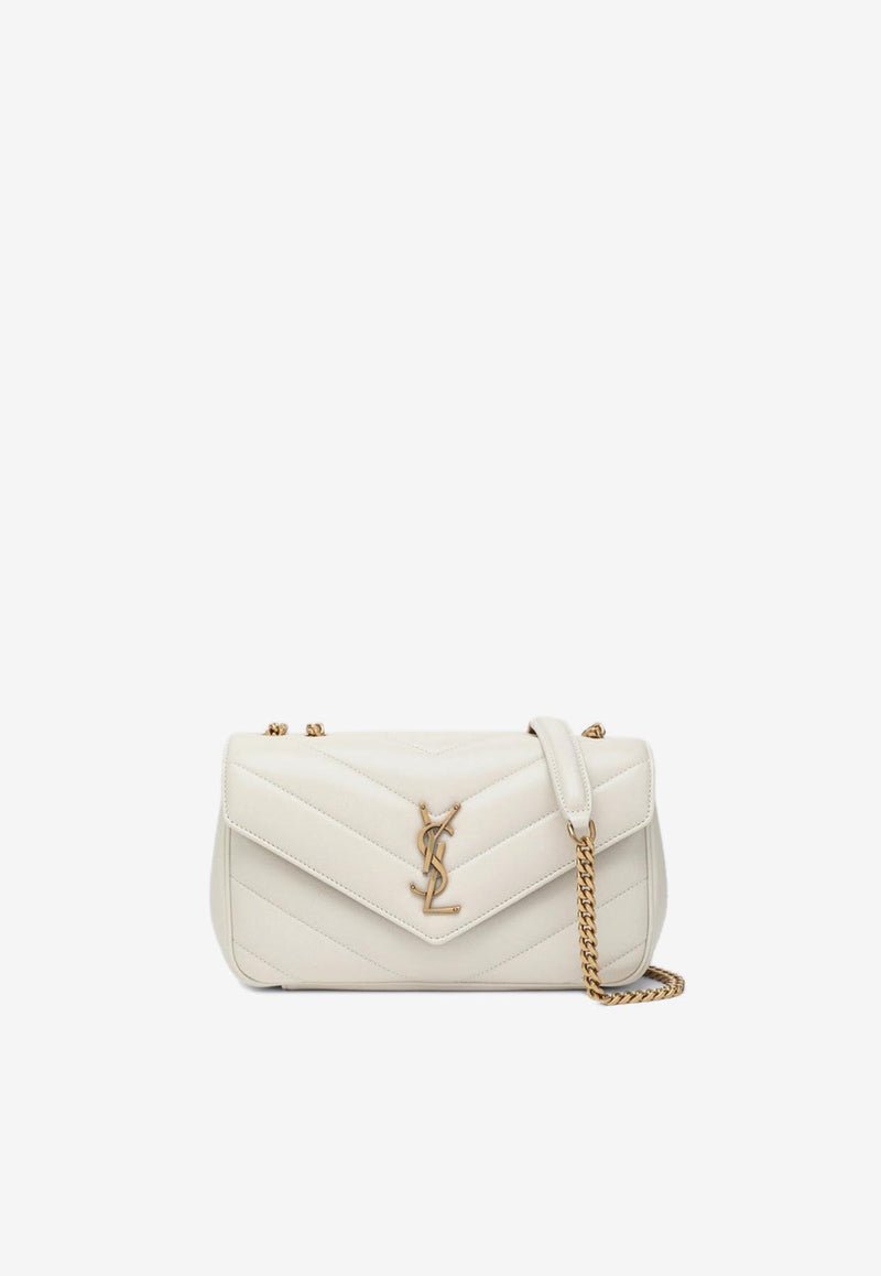 Saint Laurent Small Loulou Quilted Leather Crossbody Bag White 801437AAEAX/R_YSL-9207