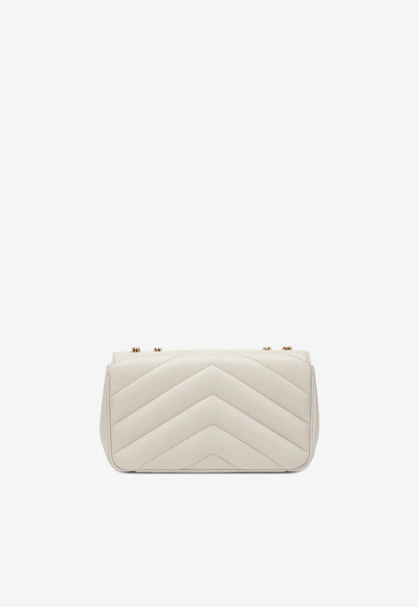 Saint Laurent Small Loulou Quilted Leather Crossbody Bag White 801437AAEAX/R_YSL-9207