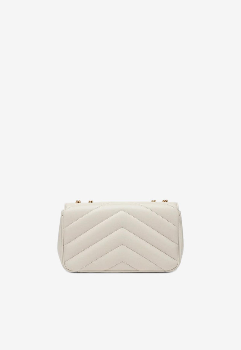 Saint Laurent Small Loulou Quilted Leather Crossbody Bag White 801437AAEAX/R_YSL-9207