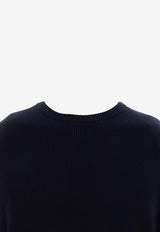 Stone Island Logo Patch Knitted Sweater Navy 8015514D8_000_V0020