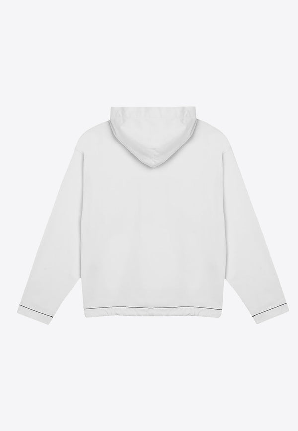 Stone Island Logo Print Hooded Sweatshirt White 8015615X2/O_STONE-V0001