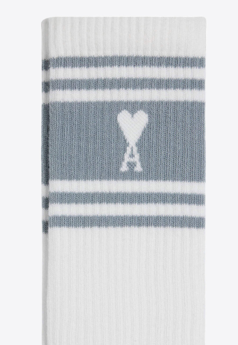 AMI PARIS Ami De Coeur Ribbed Socks White USC012AW0015_4012