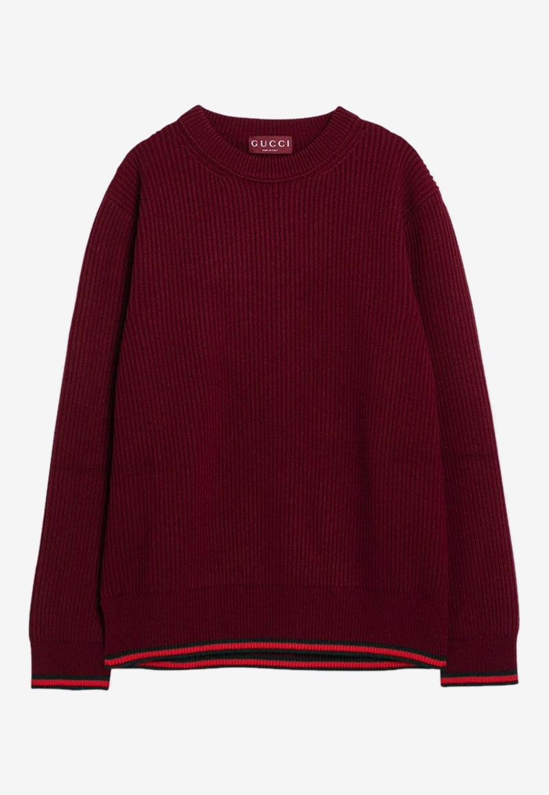 Gucci Wool and Cashmere Knitted Sweater Burgundy 801692XKD96/P_GUC-6232