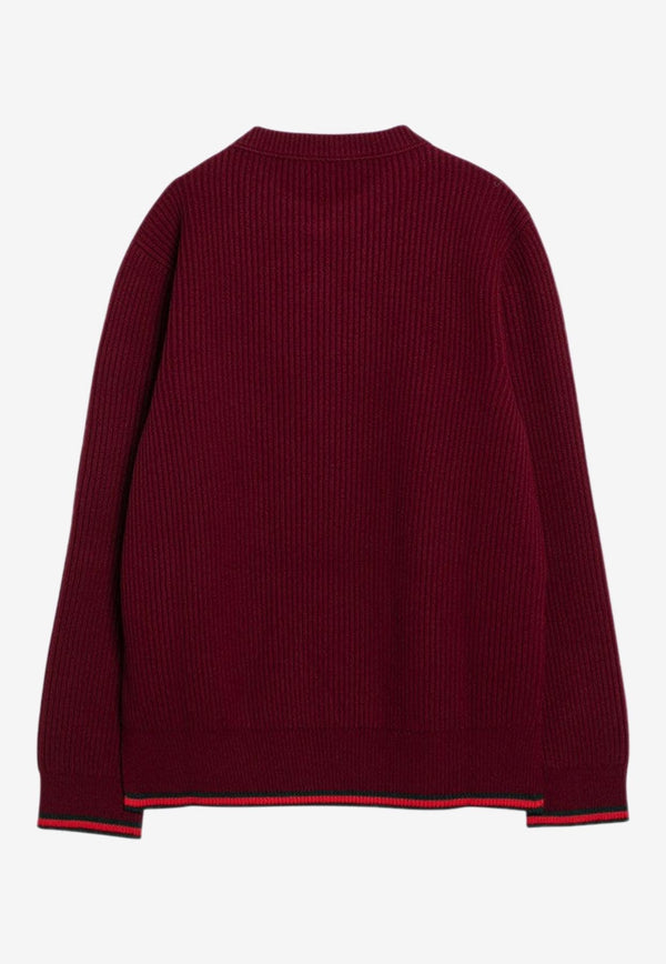 Gucci Wool and Cashmere Knitted Sweater Burgundy 801692XKD96/P_GUC-6232